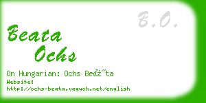 beata ochs business card